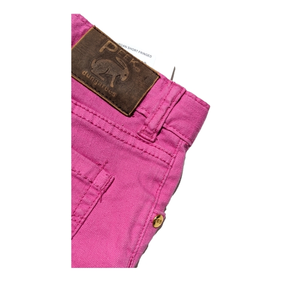 Peek Girls size 6 Pink Cutoff Fringe Jean Shorts - Picture 4 of 6